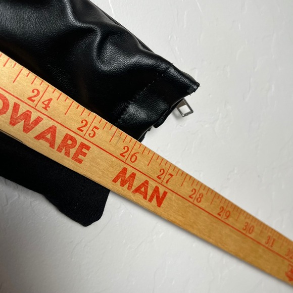 [BLANKNYC] Drape Front Jacket Faux Leather Sleeves XS Moto Cardigan‎ - Picture 8 of 10